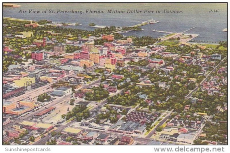 Florida Saint Petersburg Air View Of Saint Petersburg Million Dollar Pier In ...