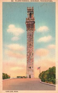 Vintage Postcard 1920's Pilgrim Memorial Monument Provincetown Cape Cod Mass. MA