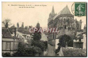 Old Postcard Montfort L & # 39amaury Apse of the & # 39eglise to the Rue du Four