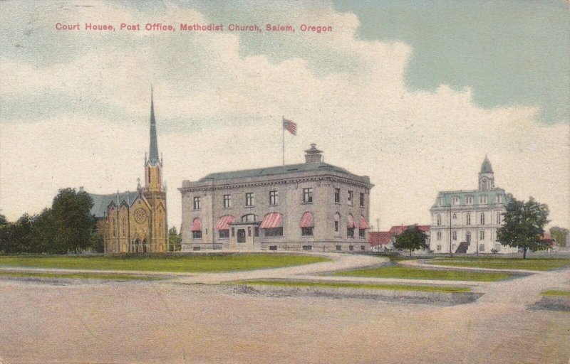 Oregon Salem Court House Post Office & Methodist Church sk4106