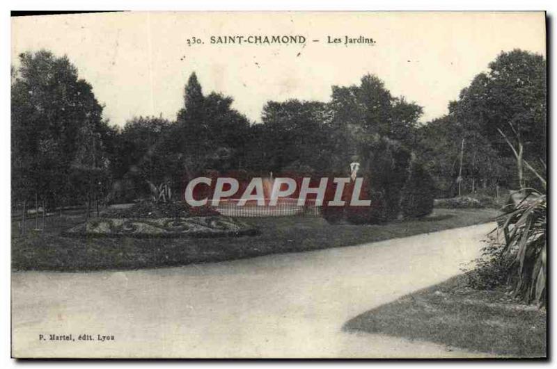 Old Postcard Saint Chamond Gardens