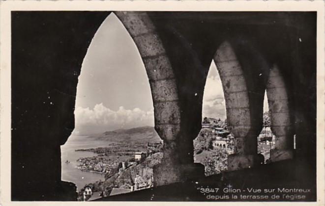 Switzerland Glion Vue sur Montreux depuis la Terrasse de l'eglise 1959 Photo