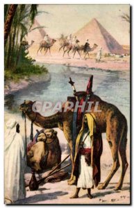 CPA North Africa Camel Camel Egypt Egypt Pyramid Pyramid