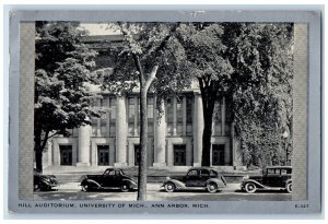 1937 Hill Auditorium University Michigan Exterior Roadside Ann Arbor MI Postcard