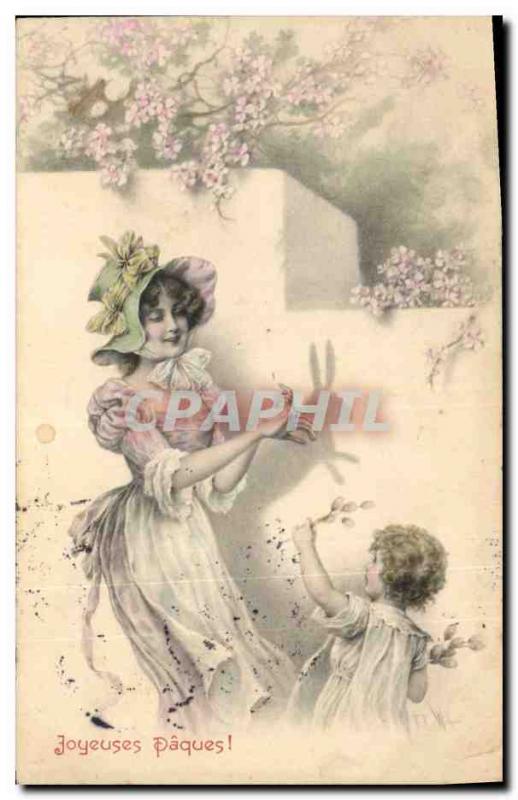 Old Postcard Fantaisie Kids Chinese Shadow Rabbit