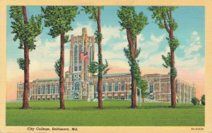 USA Maryland City College Baltimore Vintage Postcard 03.05