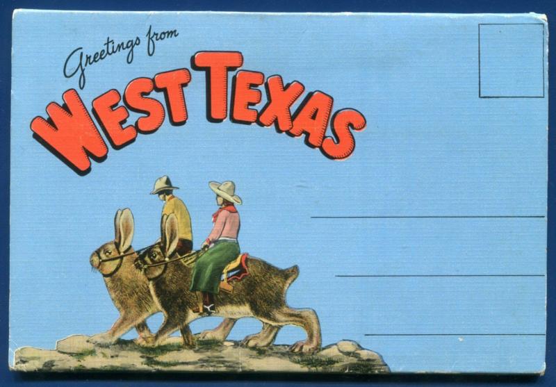 West Texas tx Davis Mtns Guadalupe Peak Sweetwater Abilene postcard folder