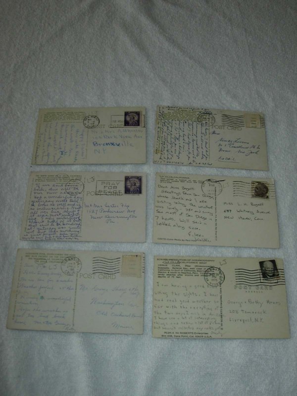 La Jolla CA - Lot Of 6 Great Vintage Postcards - x0345