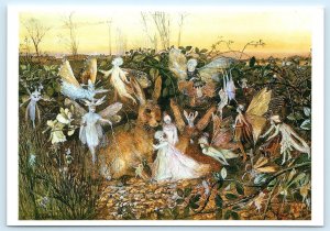 John Anster Fitzgerald A RABBIT AMONG the FAIRIES Fantasy Repro 4x6 Postcard