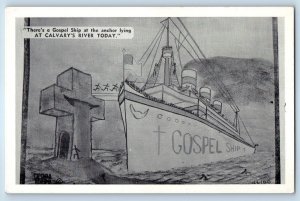 1940 Columbus Ohio Postcard Gospel Ship Anthor Lying Calvary's River Today