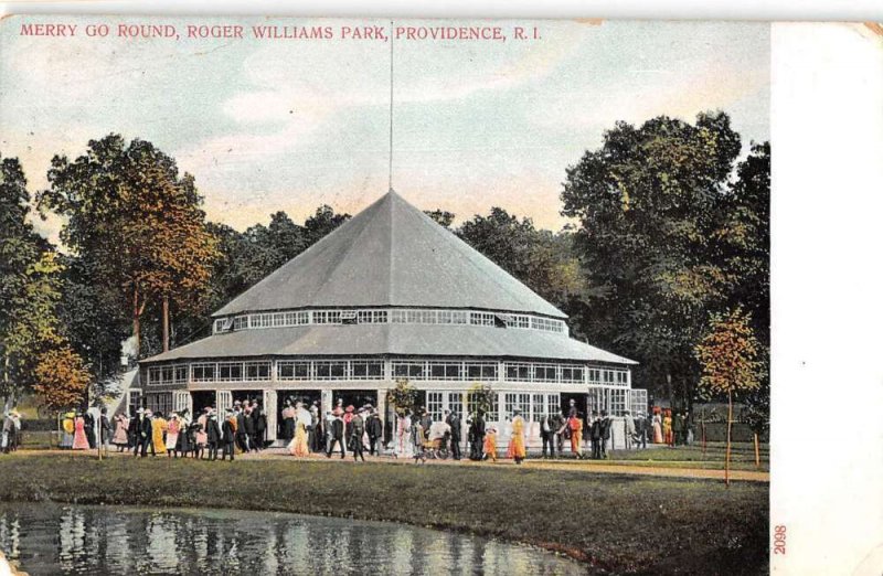 Providence Rhode Island Roger Wiliams Park Merry Go Round Postcard AA17908