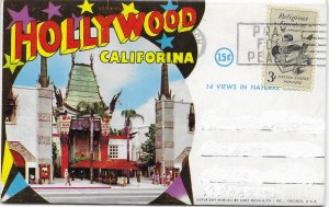 US unused Hollywood, California. 14 pics. Postcard Souvenir Folder.  Very nice.