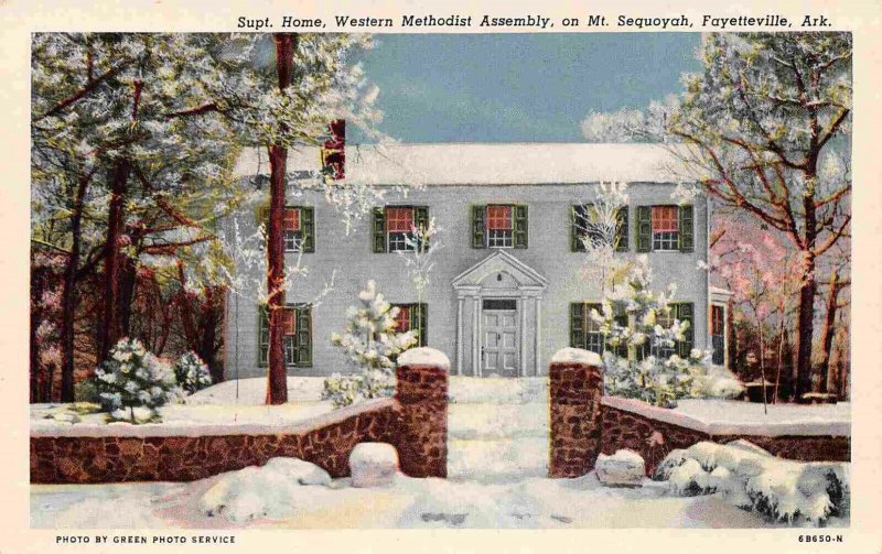 Western Methodist Assembly Snow Mt Sequoyah Fayetteville Arkansas linen postcard