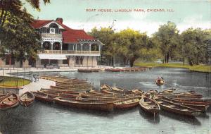 Chicago Illinois~Lincoln Park-Boat House~Lots of Boats~1908 Postcard