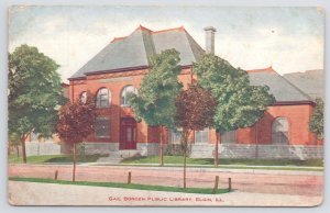 Elgin Illinois~Gail Borden Public Library~Vintage Postcard