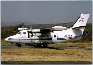 Airplane Metavia Airlines Let 410UVP-E20 ZS-NIK Nelspruit South Africa Postcard