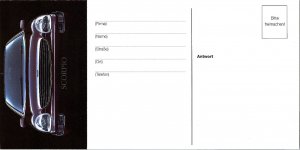 1970s Ford Scorpio Test Drive Promotional Postcard German