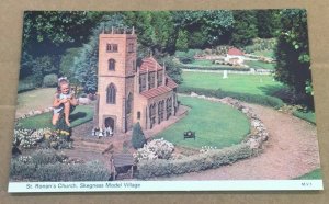 VINTAGE UNUSED POSTCARD - ST. RONAN'S CHURCH, SKEGNESS MODEL VILLAGE, ENGLAND 