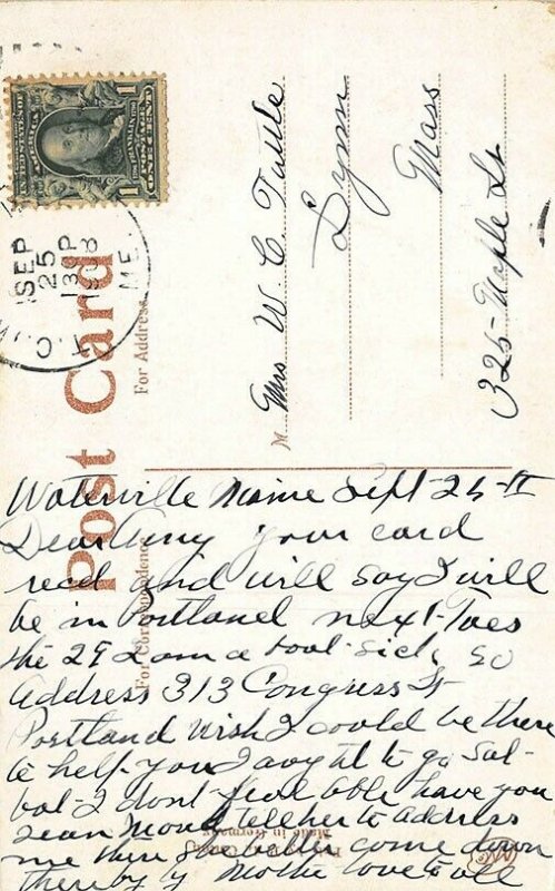 Clinton ME Iron Bridge in 1908 Postcard