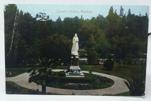 Queens Statue Rosalind Park Bendigo Australia Vintage Postcard 1911