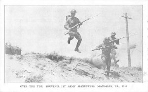 Manassas Virginia 1st Army Maneuvers Soldiers with Bayonettes Postcard JH230183