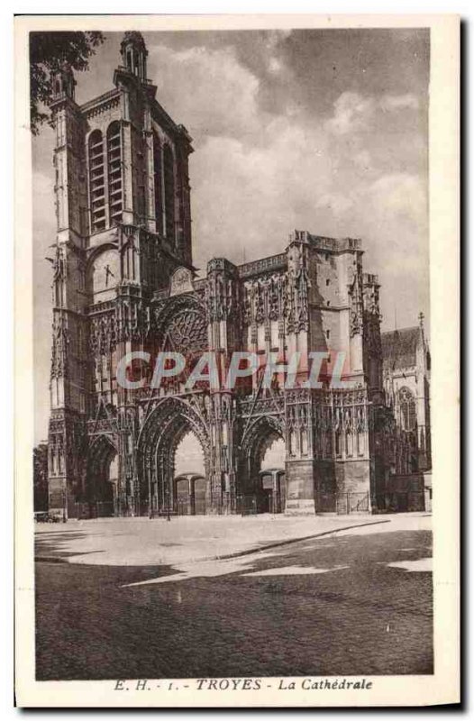 Old Postcard Troyes La Cathedrale