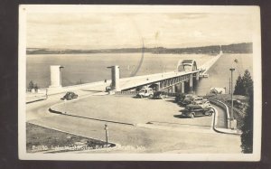 RPPC SEATTLE WASHINGTON LAKE WASHINGTON BRIDGE OLD CARS REAL PHOTO POSTCARD