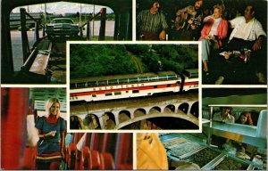 Vtg Passengers & Automobiles Auto Train Railroad Washington to Florida Postcard