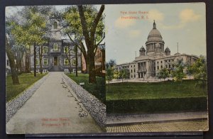 Providence, RI - Old and New State House - 1913