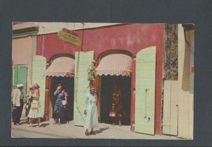 Post Card St Thomas Virgin Islands Street Scene Ca 1935