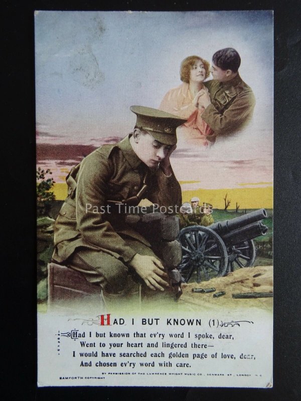 HAD I BUT KNOWN - WW1 Bamforth Song Cards set of 2 No 4986 