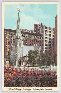 State View~Christ Church Episcopal Indianapolis Indiana~Vintage Postcard