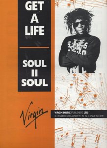 Get A Life Soul II 2 Soul XL UK Virgin Rare Sheet Muisc