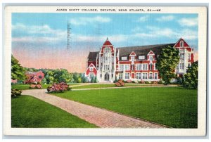1938 Agnes Scott College Decatur Near Exterior Building Atlanta Georgia Postcard 