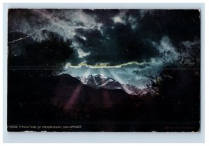 c1910 Pikes Peak By Moonlight, Colorado. Postcard P225E
