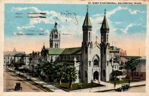 USA St. Mary's Cathedral Galveston Texas Vintage Postcard 08.77