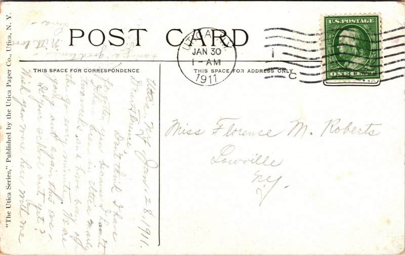 Postcard NY Utica Home for Aged Couples