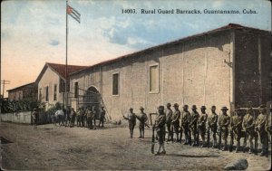 Guantanamo Cuba Rural Guard Barracks Soldiers c1910 Vintage Postcard