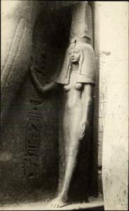 LUXOR EGYPT Egyptian Statue Nude Sculpture c1910 Postcard