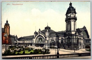 Koln Cologne Germany c1910 Postcard Hauptbahnhof Railway Train Station