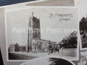 Leicester MULTIVIEW Castle Gateway, London Rd, Railway Station, Trams c1905 Tuck