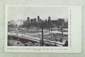 C.1906 San Francisco Earthquake Shopping District from Hob Hill Postcard P97 