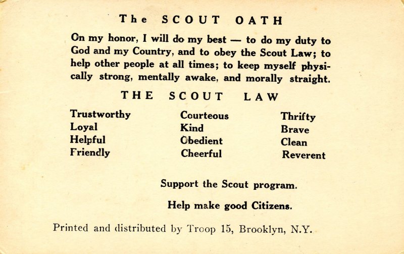 Scouting - Troop 15, Brooklyn, NY. The Scout Oath