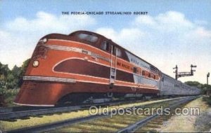 The Peoria-Chicago Streamlined Rocket Train Locomotive  Steam Engine Unused v...