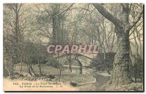 Old Postcard Paris Parc Monceau and The Bridge Creek