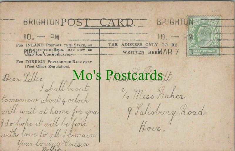 Genealogy Postcard -Pettitt / Baker - 9 Salisbury Road, Hove, Nr Brighton RF8719 