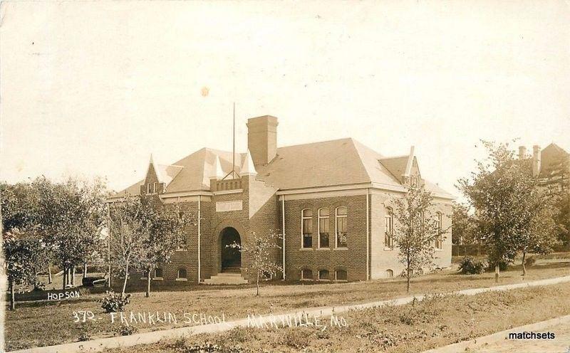 1915 Franklin School Marville Missouri RPPC Real photo postcard 12747 