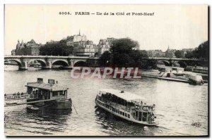 Old Postcard Paris Ile de la Cite and Pont Neuf Peniche Maggi