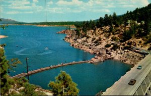 California Big Bear Lake In The San Bernardino Mountains The Old and New Dams...