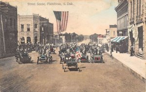 Flandreau South Dakota Street Scene W/ Automobiles, Color Lithograph, PC U18017